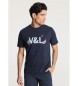 Victorio & Lucchino, V&L V&L basic t-shirt graphique à manches courtes bleu marine feuilles