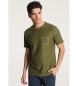 Victorio & Lucchino, V&L Kortærmet jacquardvævet T-shirt med grøn lomme