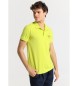 Victorio & Lucchino, V&L Lime green basic short sleeve polo shirt with hidden buttons