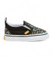 Vans Slip-on-sneakers med velcrolukning og ternet print, sort