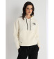 Victorio & Lucchino, V&L Beige velvet logo hooded sweatshirt