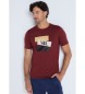 Victorio & Lucchino, V&L T-shirt met korte mouwen en bordeauxrode opdruk