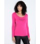Victorio & Lucchino, V&L T-shirt lunga rosa con collo basso