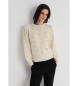 Victorio & Lucchino, V&L Openwork knitted jumper with beige jewels