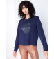 Victorio & Lucchino, V&L Sweatshirt azul-marinho com letras em forma de coração 
