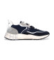 Voile blanche Sneakers in pelle blu navy Club 01