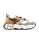 Voile blanche Sneakers Club 105 in pelle marrone