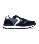 Voile blanche Paris navy leather trainers