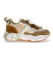 Voile blanche Leder-Sneakers Club105 braun