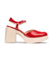 Wonders Juana røde lædersandaler -Høj hæl 7,5 cm