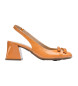 Wonders Karla orange sandaler med hæl i læder