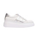 Wonders Białe skórzane buty sportowe Zurich - Wysokość klina 4,5 cm