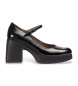 Wonders Damen Lederschuhe schwarz