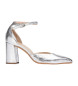 Wonders Fatima silver leather shoes with heel -Heel height: 8cm