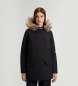 Woolrich Czarna parka Arctic z odpinanym futrem