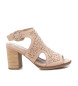 Xti Taupe leren enkellaarsjes sandalen