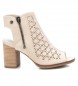 Xti Off-white 141100 enkellaarsjes sandalen -Helhoogte: 9cm