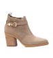 Xti Leren enkellaarsjes 143883 taupe