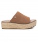 Xti Zamszowe sandały w kolorze brązowym - Wysokość platformy 5 cm