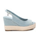 Xti Sandals 142665 blue -Height 9cm wedge