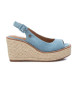 Xti Sandals 142789 blue -Height wedge 9cm
