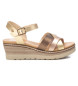 Xti Sandals 142853 gold -Height 6cm wedge