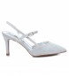 Xti Sølvfarvede sko med remme - Hælhøjde 11 cm 