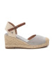 Xti Espadrilles en cuir argent 140746