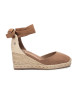 Xti Espadrilles en cuir 141094 taupe