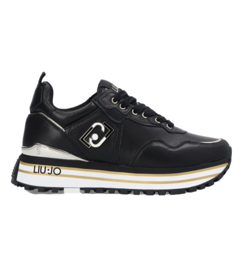 Liu Zapatillas de piel Maxi Wonder negro -altura plataforma: 4.5cm- - Tienda Esdemarca calzado, y complementos - zapatos de marca y zapatillas marca