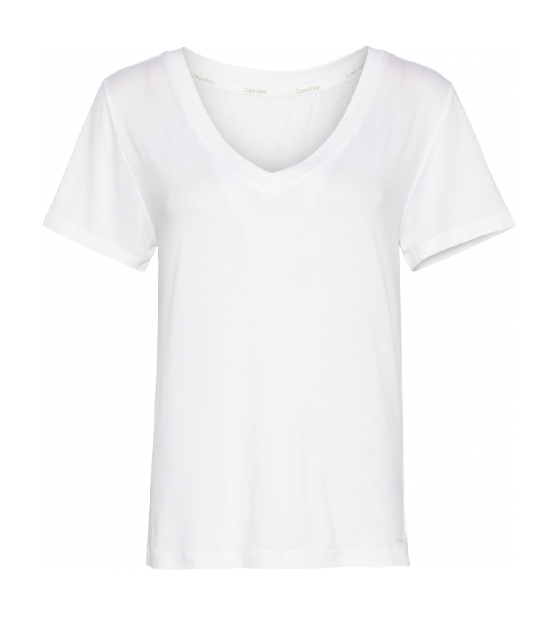 Calvin Klein Camiseta con Logo V Neck blanco