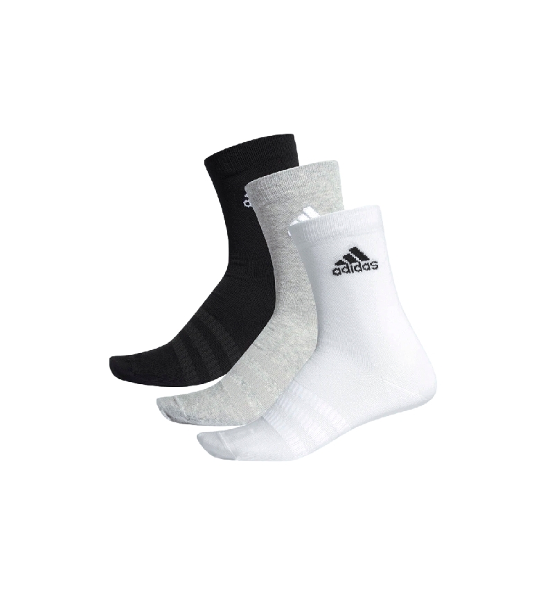 adidas Pack of 3 Light Crew Socks black, grey, white