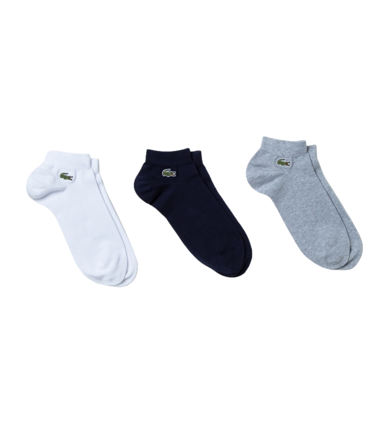 Lacoste Pack de 3 calcetines RA2105_5KC  blanco, negro, gris