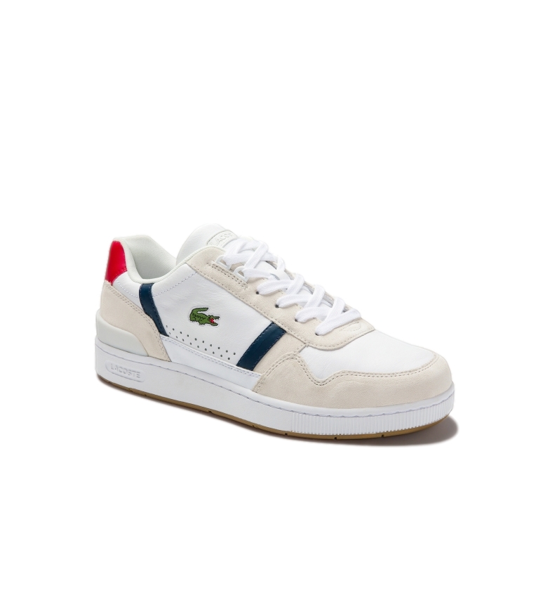 Lacoste T-Clip leather sneakers white, beige 