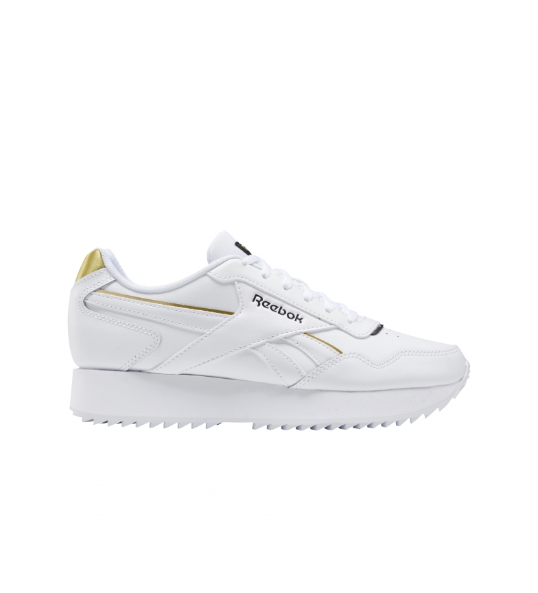 Reebok Sneakers Royal Glide Ripple Double in pelle bianca, oro