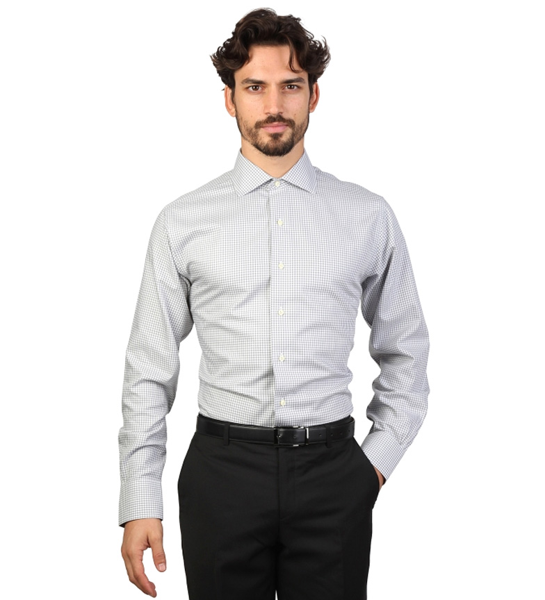 Brooks Camisa Color Y Cuadros slim Brothers Fit Gris Blanco Con wn0OPk8