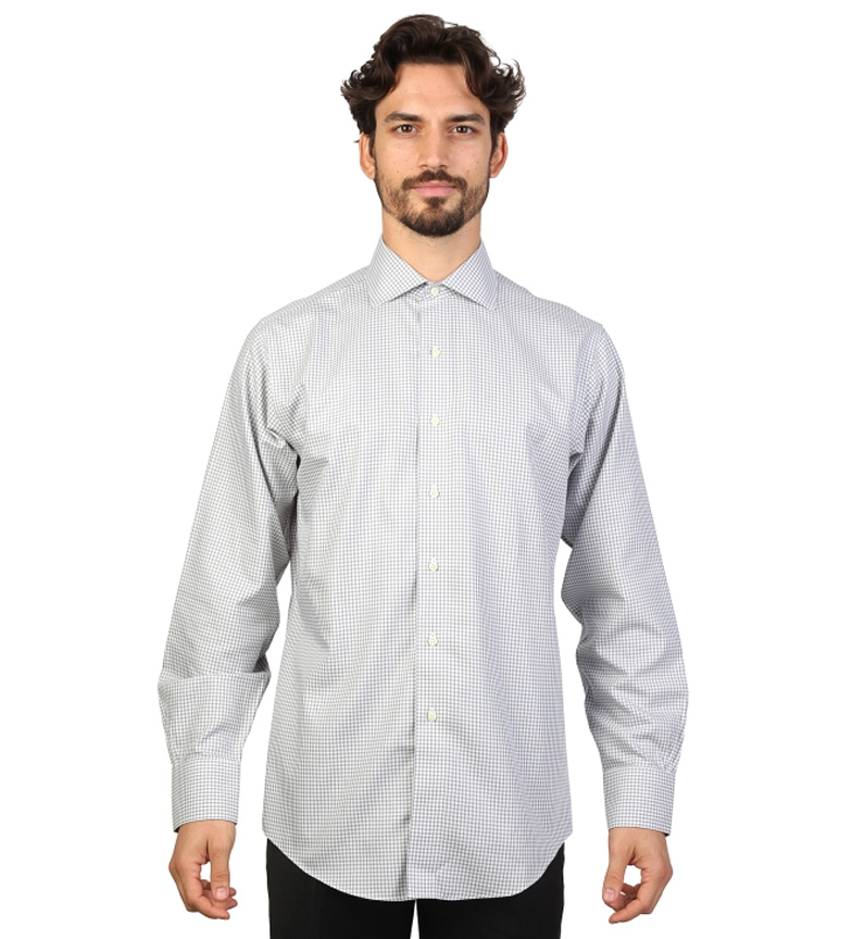 Brooks Camisa Color Y Cuadros slim Brothers Fit Gris Blanco Con wn0OPk8