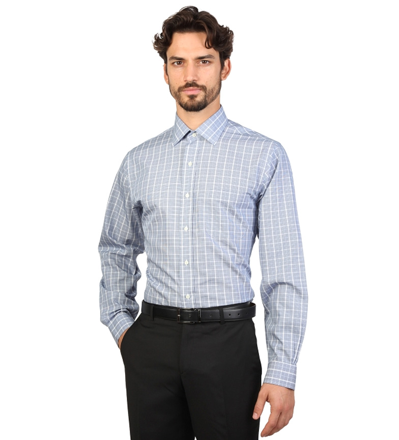Brooks Fit Color slim Azul Con Brothers Camisa Cuadros srQxthdCB