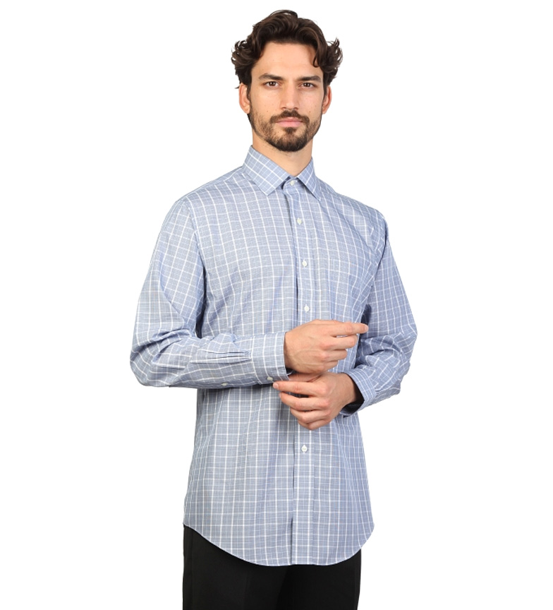 Brooks Fit Color slim Azul Con Brothers Camisa Cuadros srQxthdCB