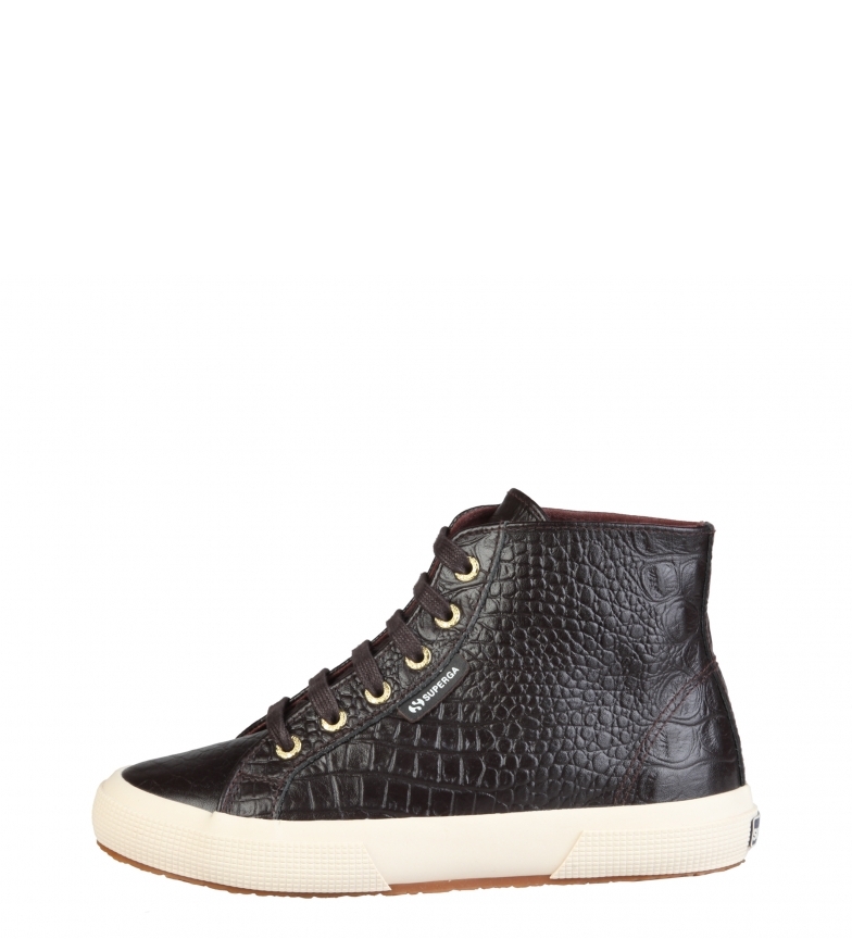 Superga Pantofole in pelle color cioccolato fondente Donna Superga Pantofole in pelle color cioccolato fondente Donna