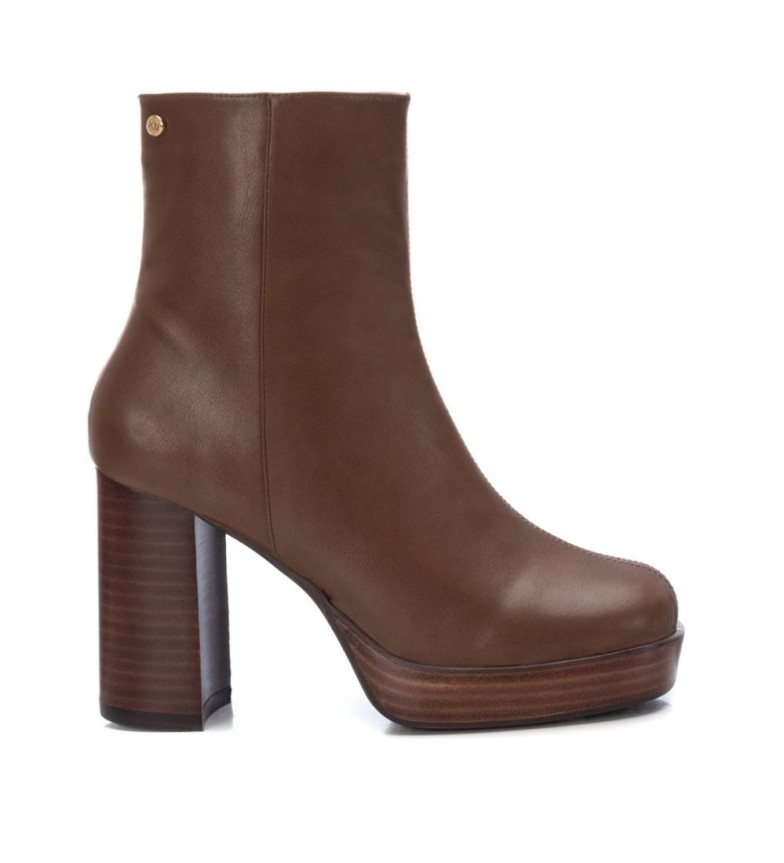 Xti Botines 140054 Marrón - Altura Cuña 7cm - - Tienda