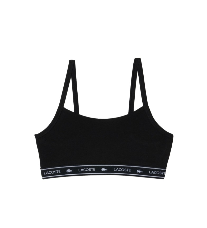 Lacoste Bralette Bandeau Logo Bra black - ESD Store fashion, footwear ...