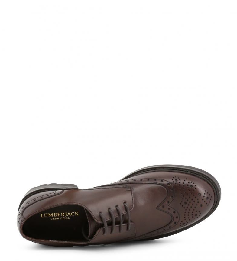 De Piel Con Lumberjack Cordones Zapatos 001 Sm52504 Brown 43j5RLAq