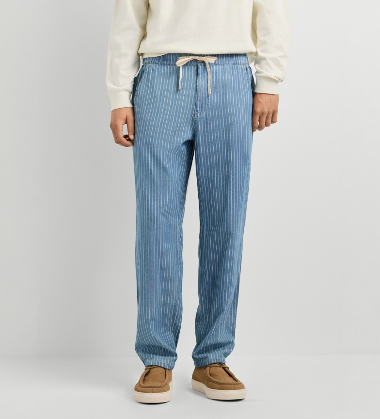 Pepe Jeans Calças Helix Chino Stripe azuis - Esdemarca Loja moda ...