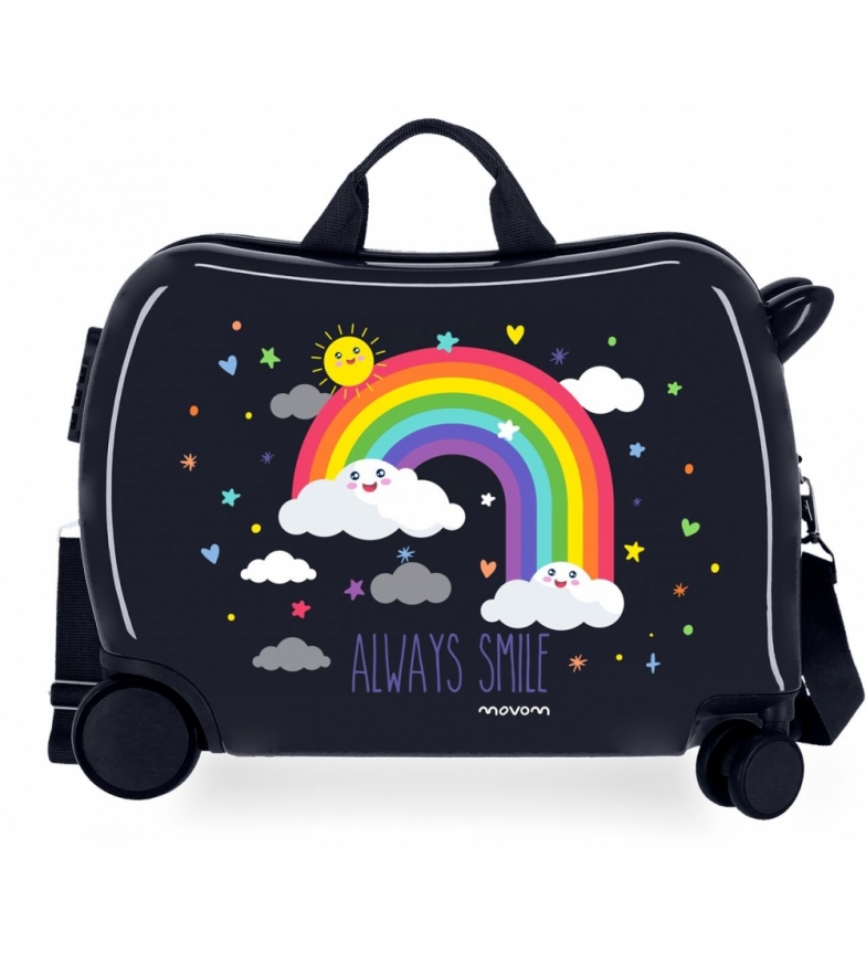 Movom Valigetta per bambini Movom Rainbow Always Smile con 2 ruote  multidirezionali blu -38x50x20cm - ESD Store moda, calzature e accessori - migliori  marche di scarpe e scarpe firmate