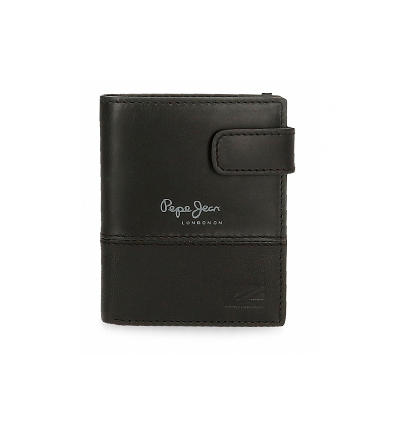 Pepe Jeans United leather wallet black -8,5 x 10,5 x 1 cm