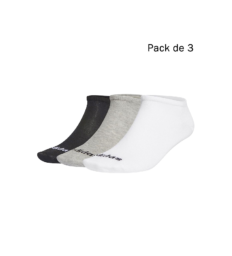 adidas Pack de 3 Calcetines Tobilleros negro, gris, blanco