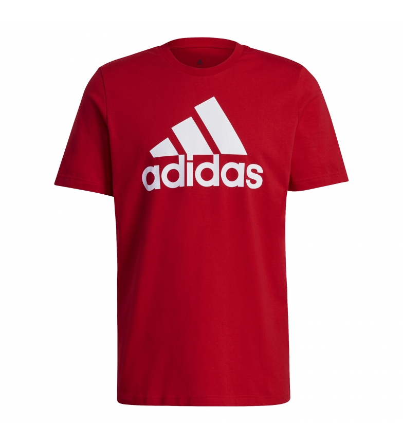 adidas T-shirt rossa Essentials con logo grande