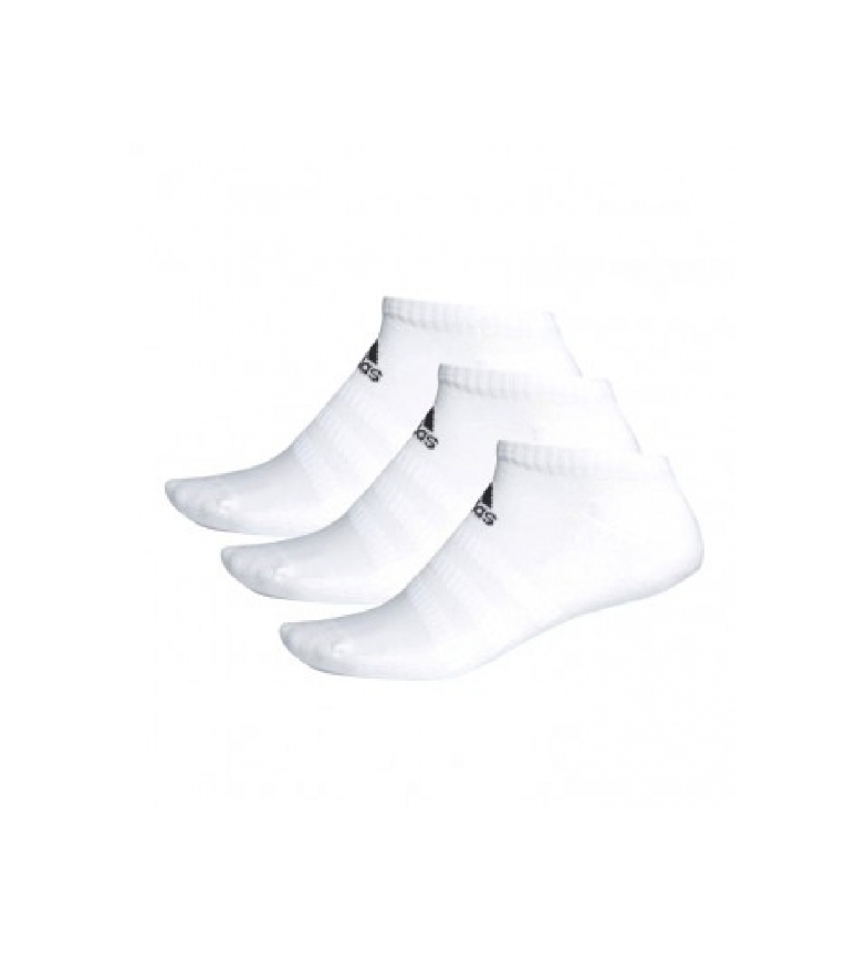adidas Pacote de 3 meias tornozeleiras acolchoado branco