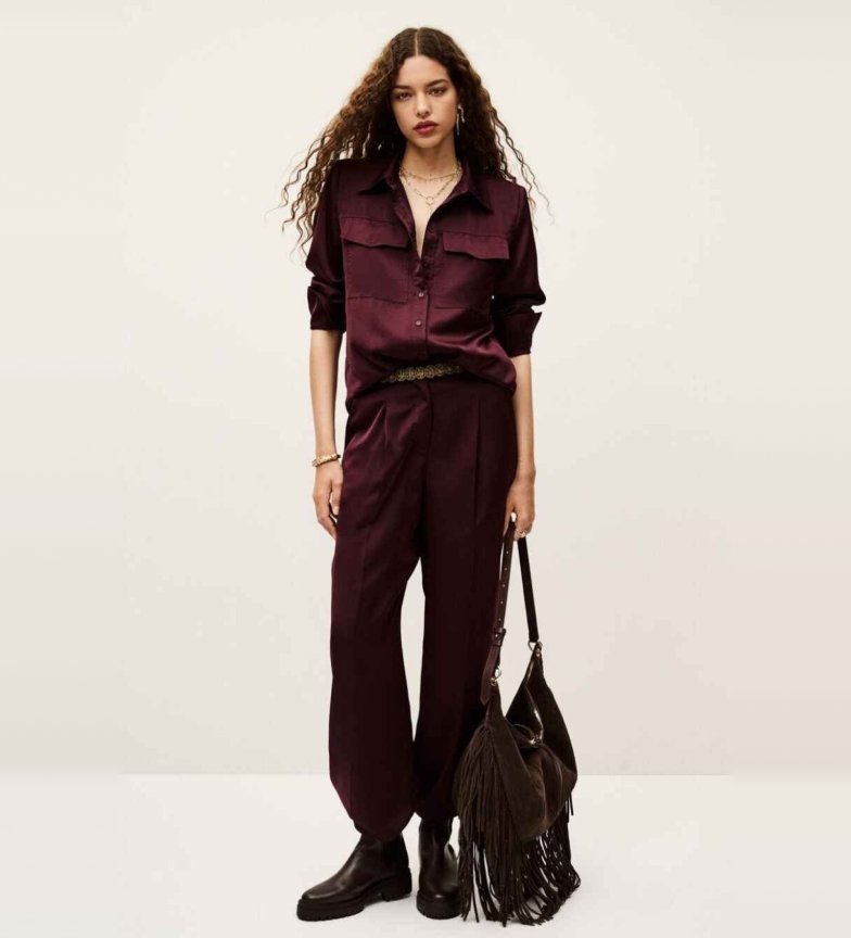 BA SH Pantalon Droit Charly Grenat Esdemarca Store Mode Chaussures 